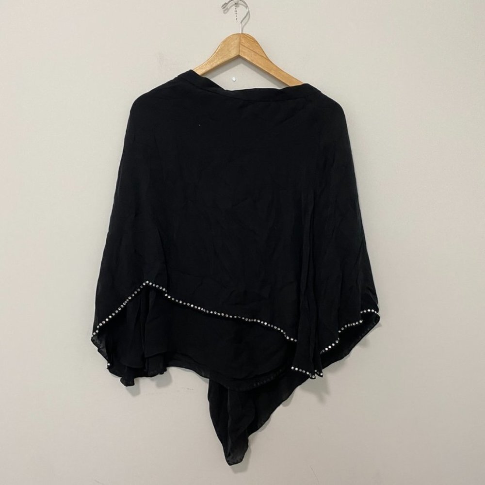 NEW Cacharel Black Poncho Wrap Sweater Size 42 - Picture 7 of 7